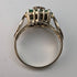 British Vintage Jewelry Emerald & Diamond Sterling Silver Ring